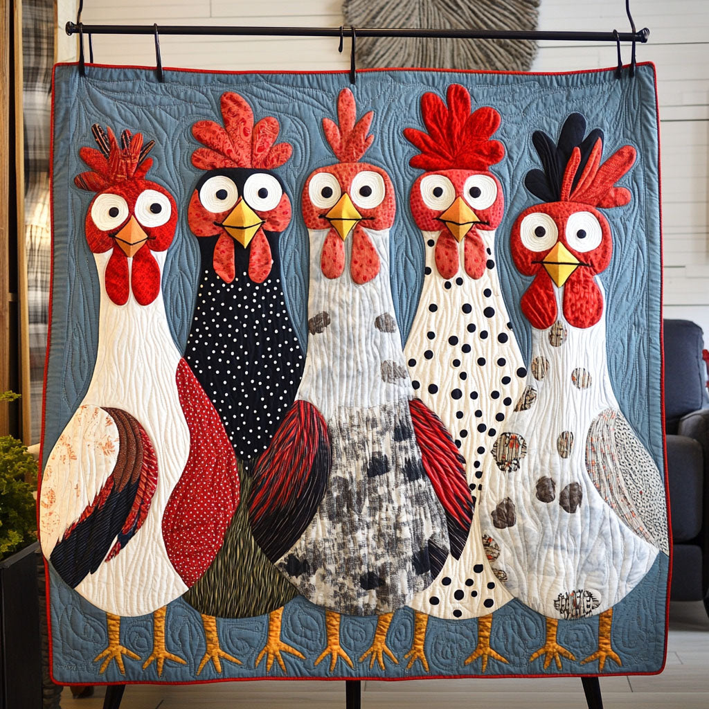 Cluckin' Color Parade Quilted Blanket Presents For Chicken Love