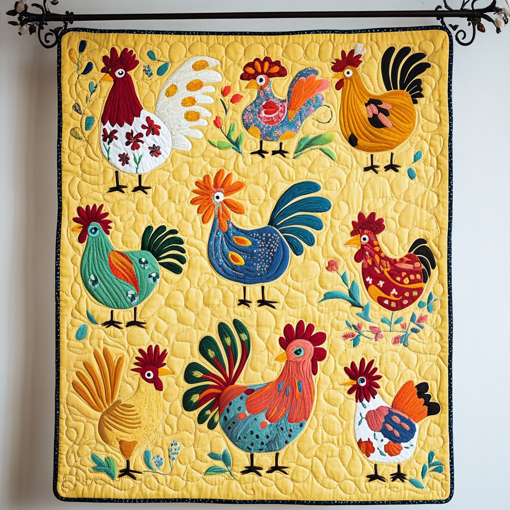 Clucking Comfort Quilted Blanket Presents For Chicken Love