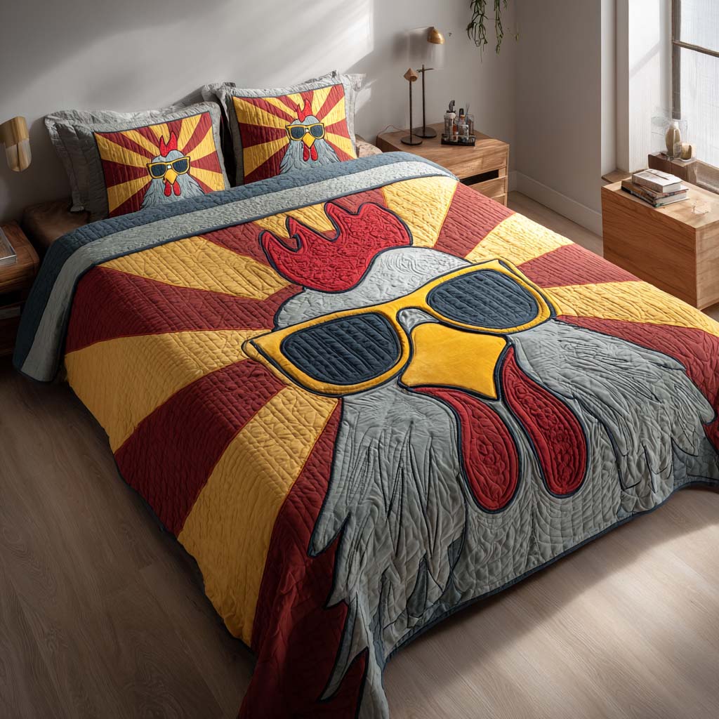 Clucking Fabulous Quilted Bedding Set Holiday Duvet Covers Gifts For Chicken Owners