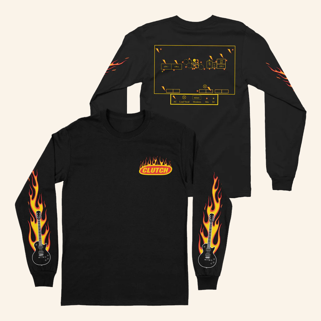 Clutch Merch Flaming Stage Plot Long Sleeve T-Shirt Birthday Present For Him