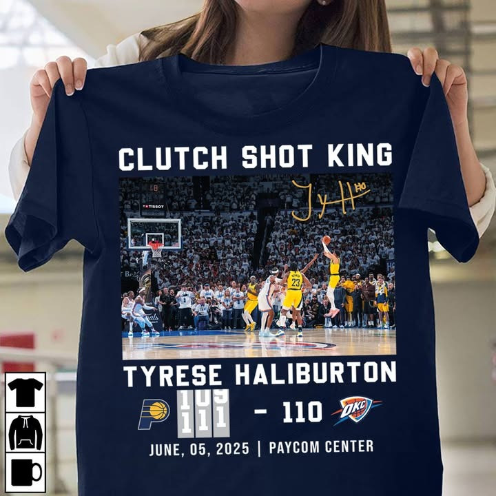 Clutch Shot King Tyrese Haliburton Indiana Pacers T-Shirt Merch Basketball Fan Gifts