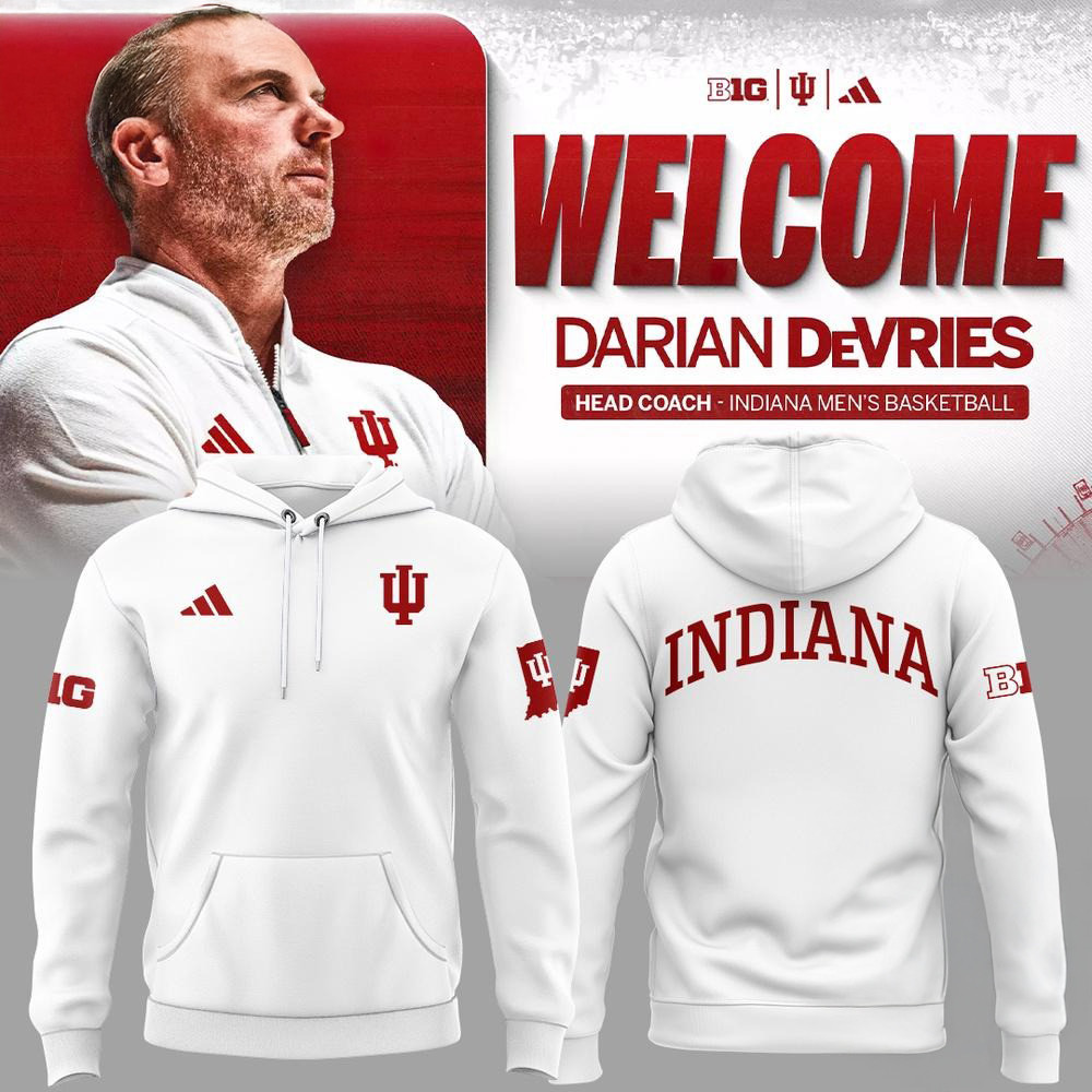 Coach Darian DeVries Indiana Hoosiers Men's Basketball 2025 Hoodie Fans Gifts