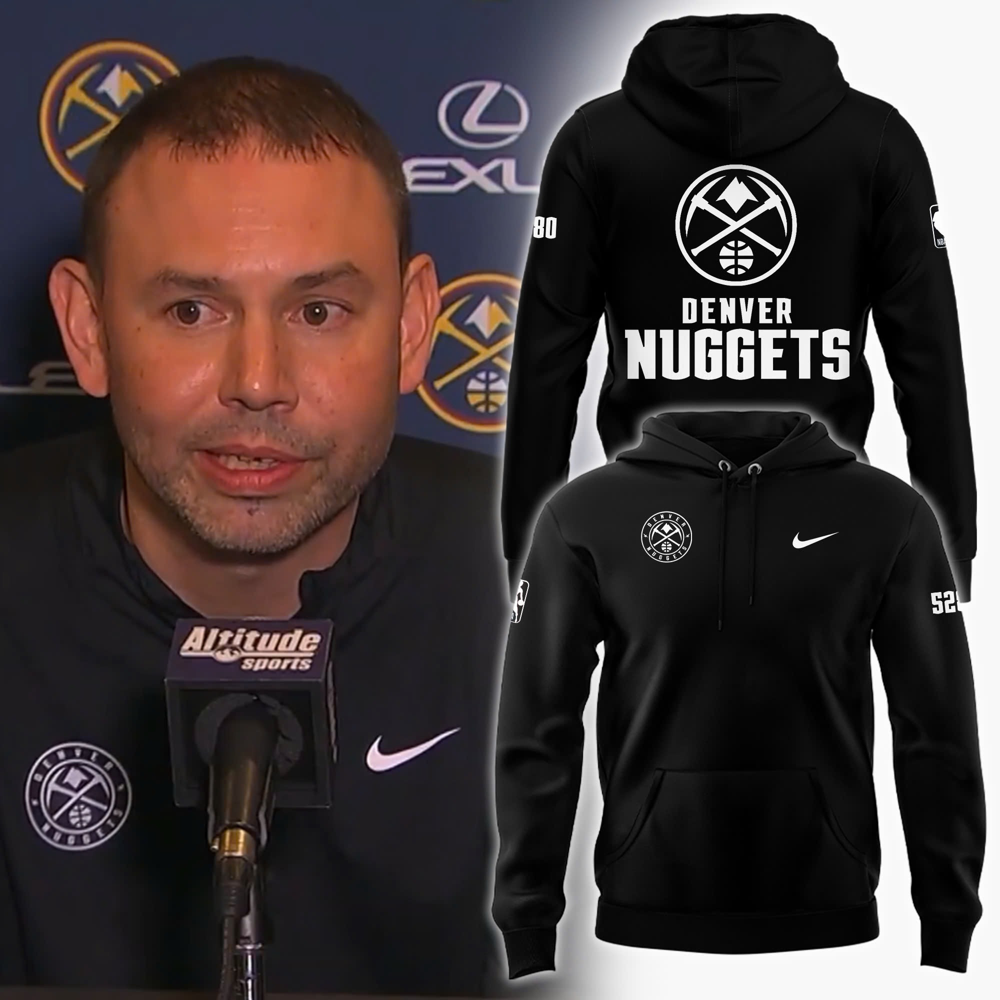 Coach David Adelman Denver Nuggets Hoodie 5280 Basketball Denver Nuggets Fan Merch
