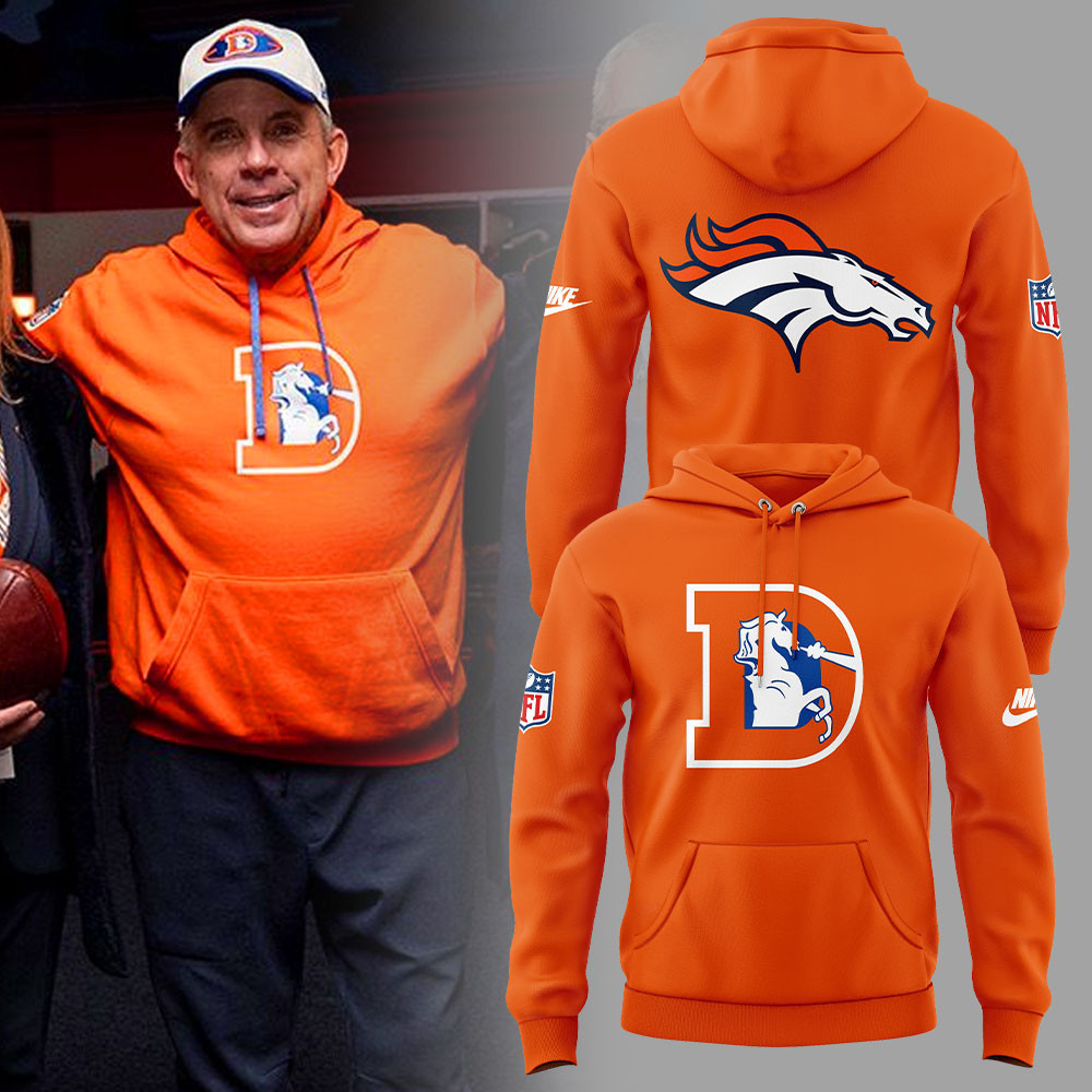 Coach Sean Payton Denver Broncos Throwback Hoodie Best Gifts For Football Fans
