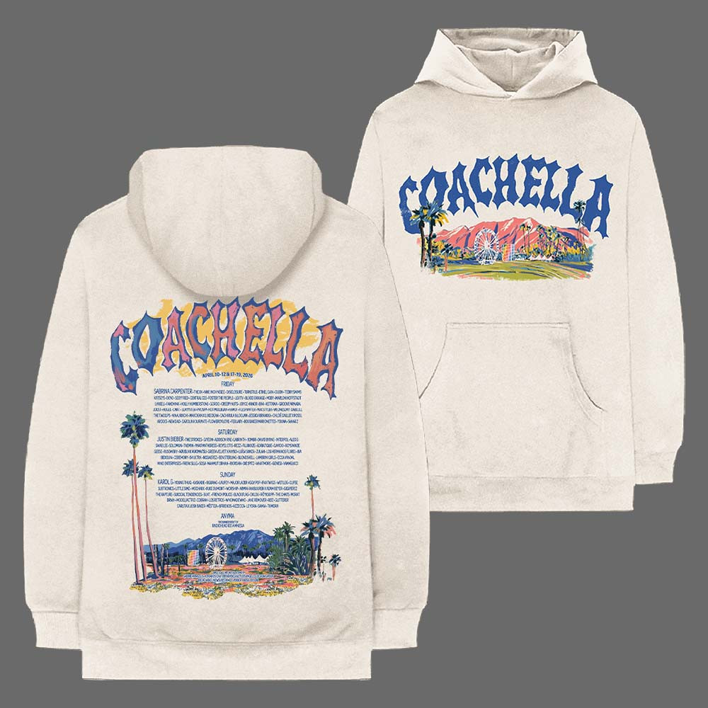 Coachella 2026 Merch In Indio California Pastels 2026 Lineup Hoodie Music Lover Gift