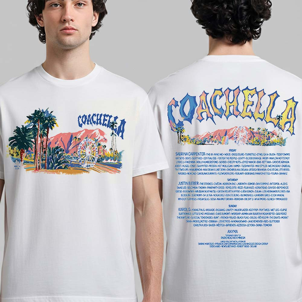 Coachella 2026 Merch In Indio California Pastels 2026 Lineup T-Shirt Music Festival Fan Gift