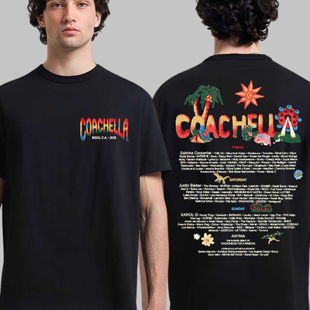 Coachella 2026 T-Shirt In Indio California Logo With Lineup Felt Cute 2026 Shirt Music Fan Gift