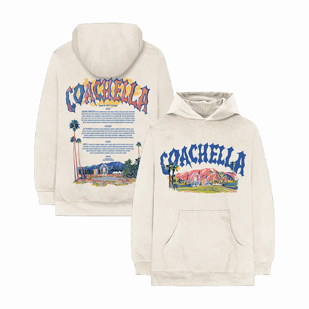 Coachella Pastels Lineup Hoodie Coachella Valley Music And Arts Festival Apparel Fan Gift For Her