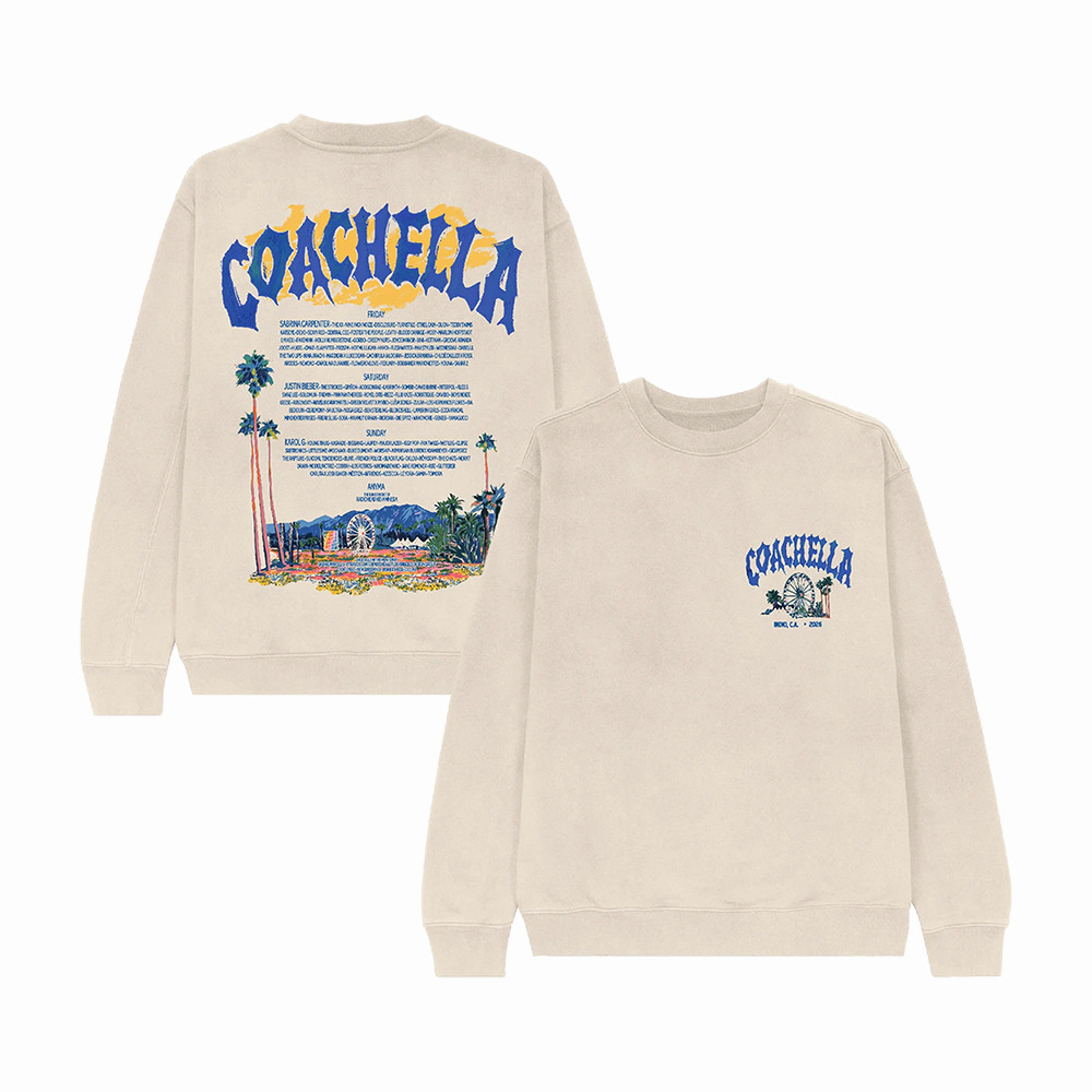Coachella Pastels Lineup Sweatshirt Coachella 25th Anniversary Clothing Present For Her