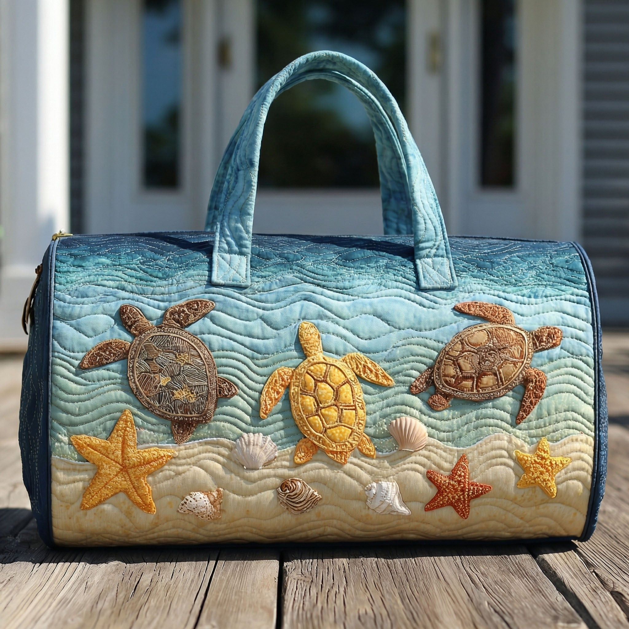 Coastal Beach Quilted Duffle Bag Ocean Travel Gear Best Gift For Beach Lovers