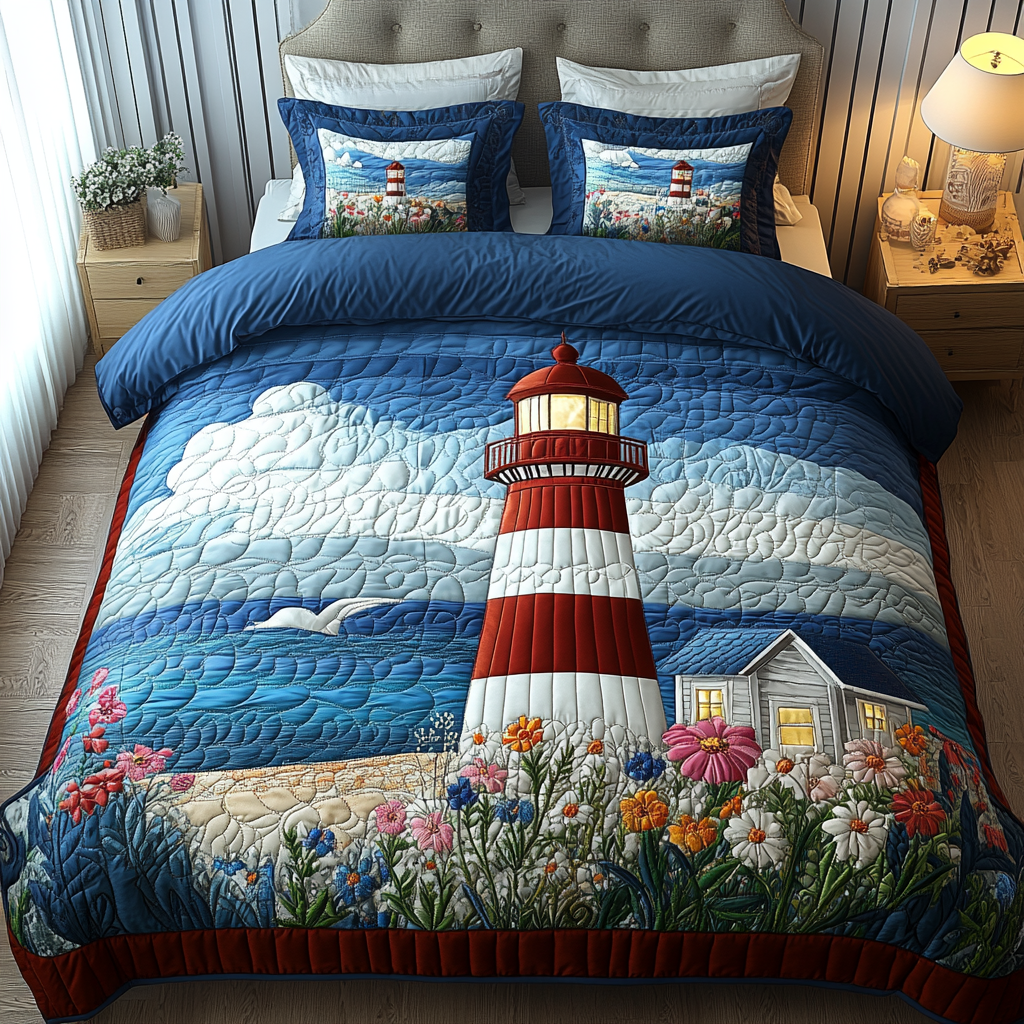 Coastal Bloom Quilted Bedding Set Best Bedding Gift for Holiday Season 2025