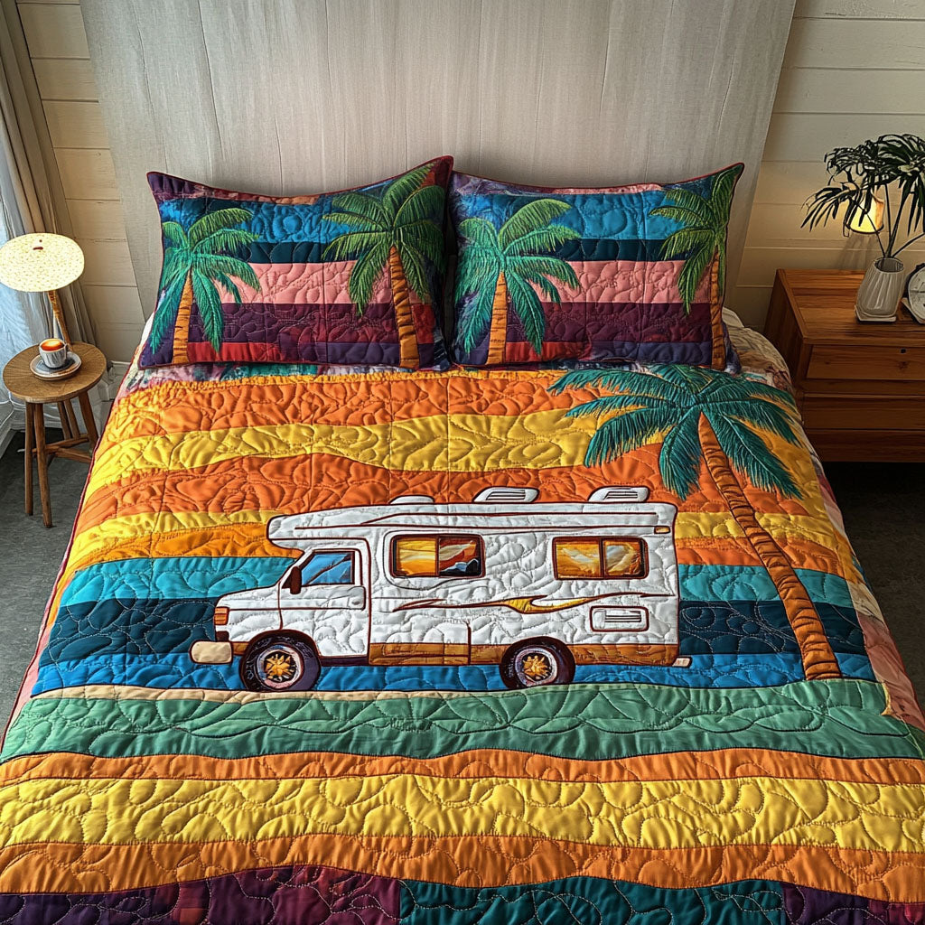 Coastal Breeze Quilted Bedding Set Bed Decor Ideas Gift For Camper Owners