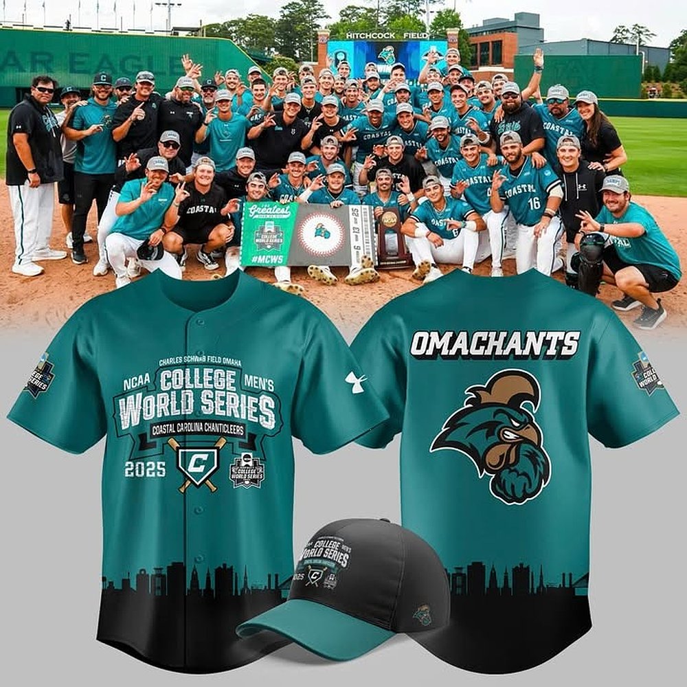 Coastal Carolina Chanticleers Omachants NCAA Baseball College World Series 2025 Jersey Fans Gift