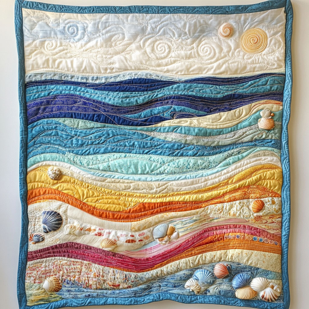 Coastal Charm Quilted Blanket Cool Throw Blanket Ocean Themed Presents