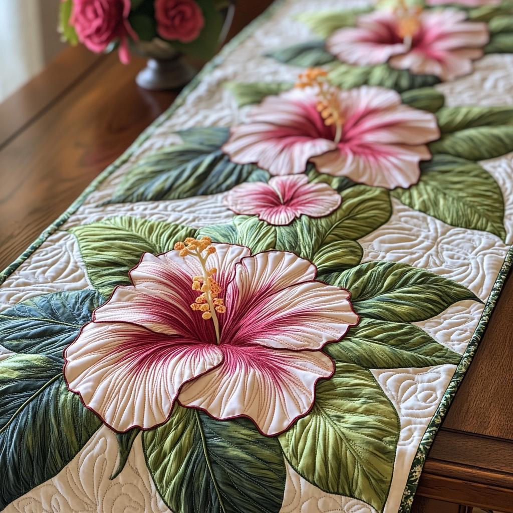 Coastal Charm Quilted Table Runner Hawaii Table Runner Diner Table Decorations