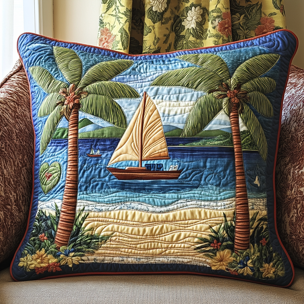 Coastal Comfort Quilted Pillow Case Throw Pillow Covers Great Gifts For Beach Lovers