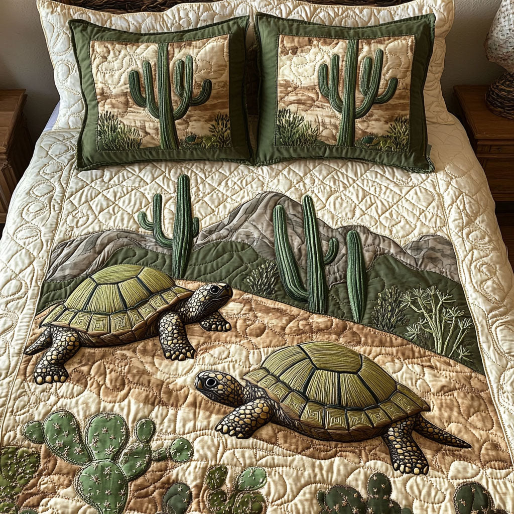 Coastal Crawler Quilted Bedding Set Holiday Duvet Cover Set Succulent Gift Ideas