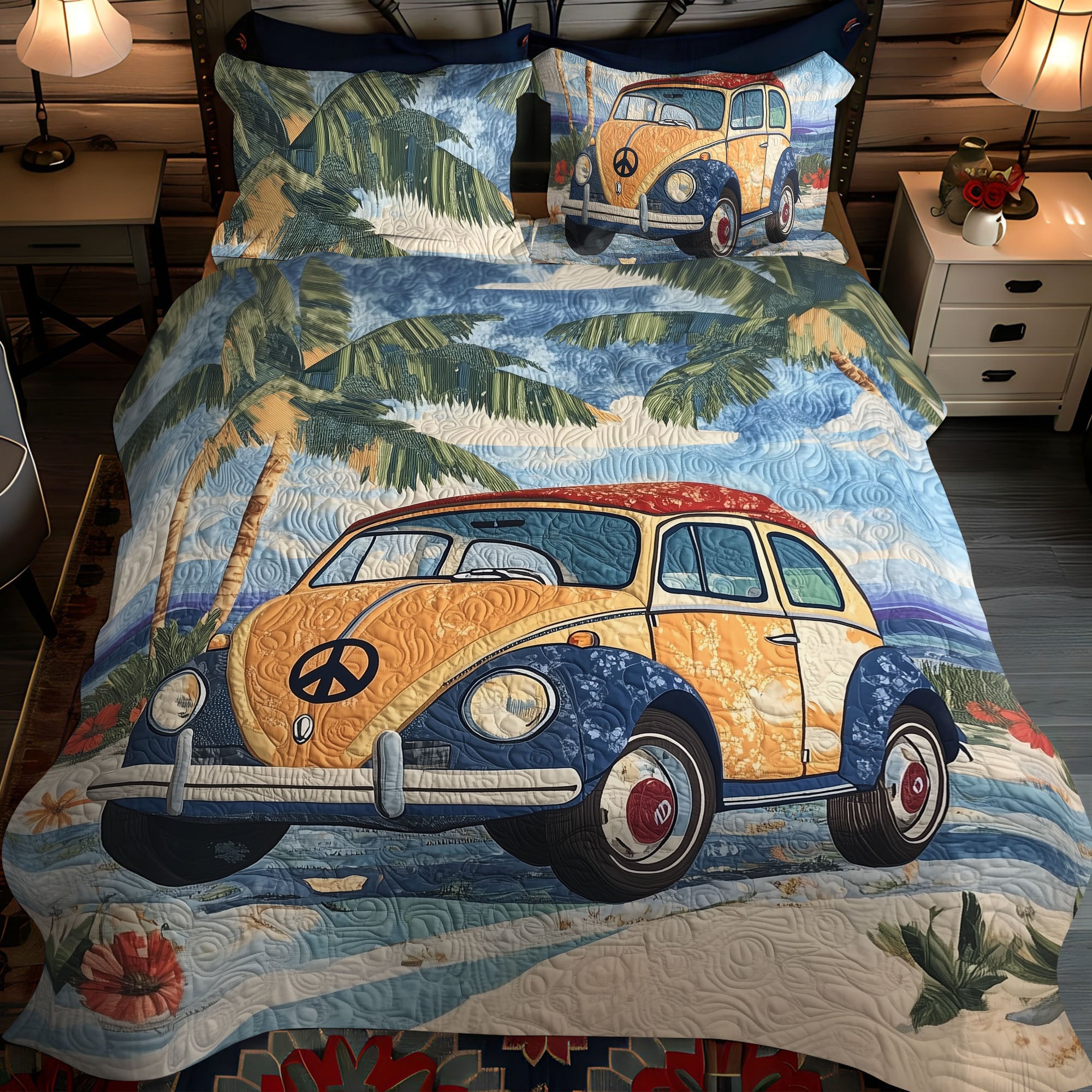 Coastal Cruiser Quilted Bedding Set Best Bedspread Set Gift Ideas For Hippie Mom