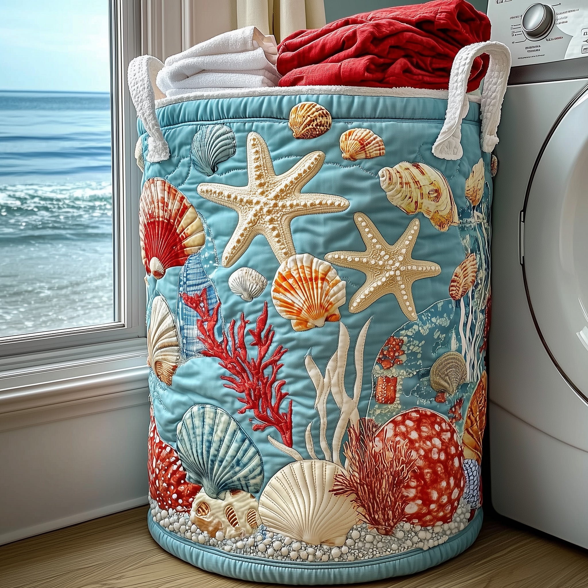 Coastal Dream Quilted Laundry Basket Fall Merch Pick
