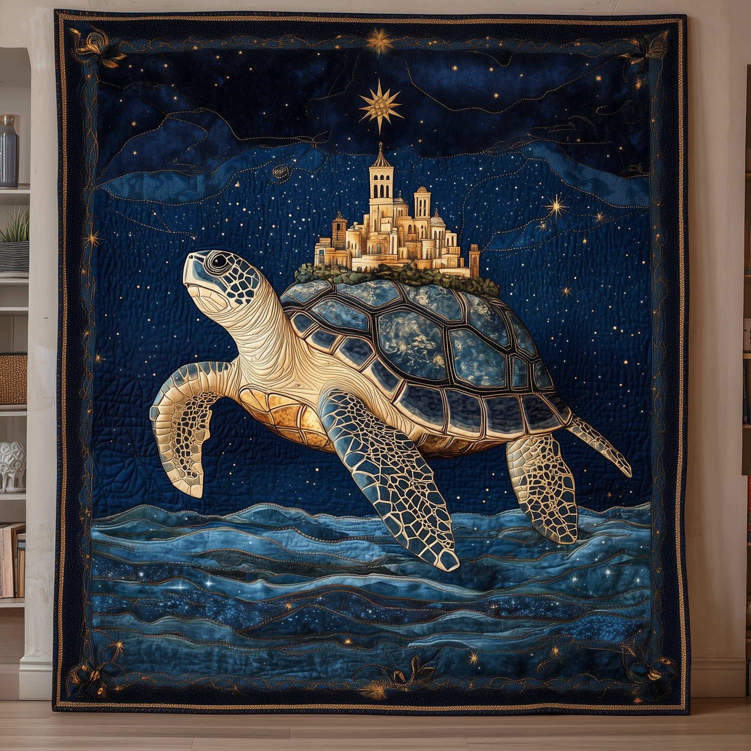 Coastal Drift Quilted Blanket Turtle Present Ideas