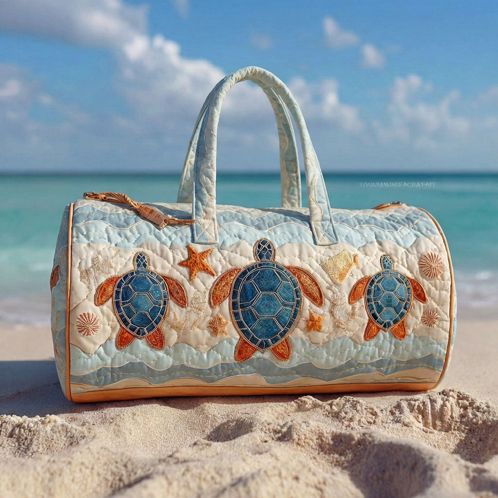 Coastal Drift Quilted Duffle Bag Beach Ocean Travel Bag Best Gift For Coastal Lovers Camping Beach Fun