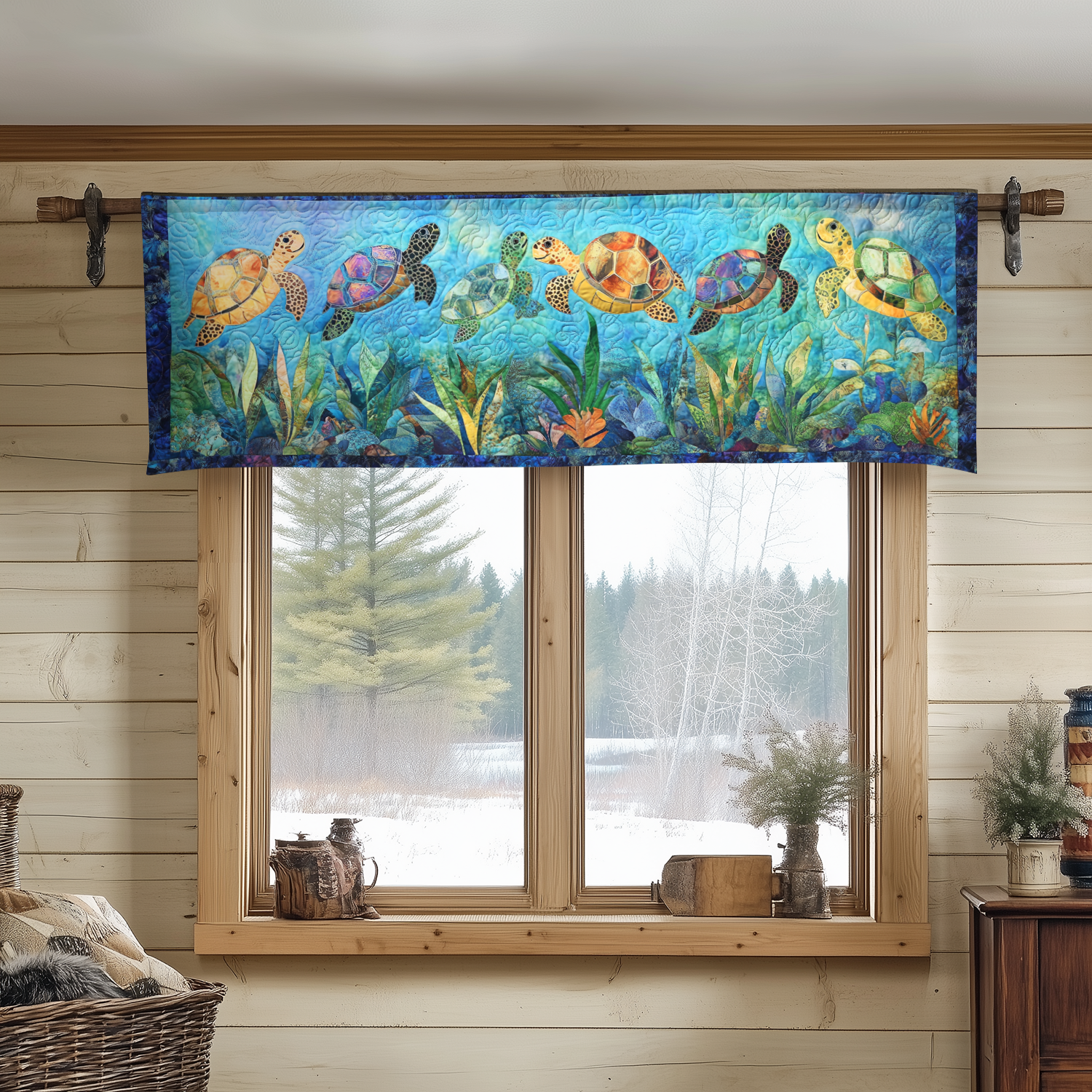 Coastal Elegance Quilted Valance Kitchen Quilted Valance Curtains Special Gift For Father