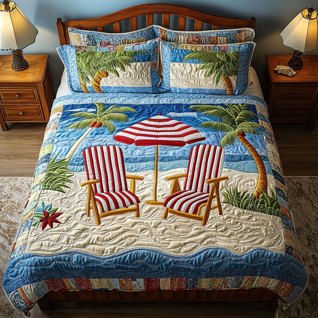 Coastal Escape Quilted Bedding Set Ultra-Soft Bedding Set for a Hotel-Like Experience