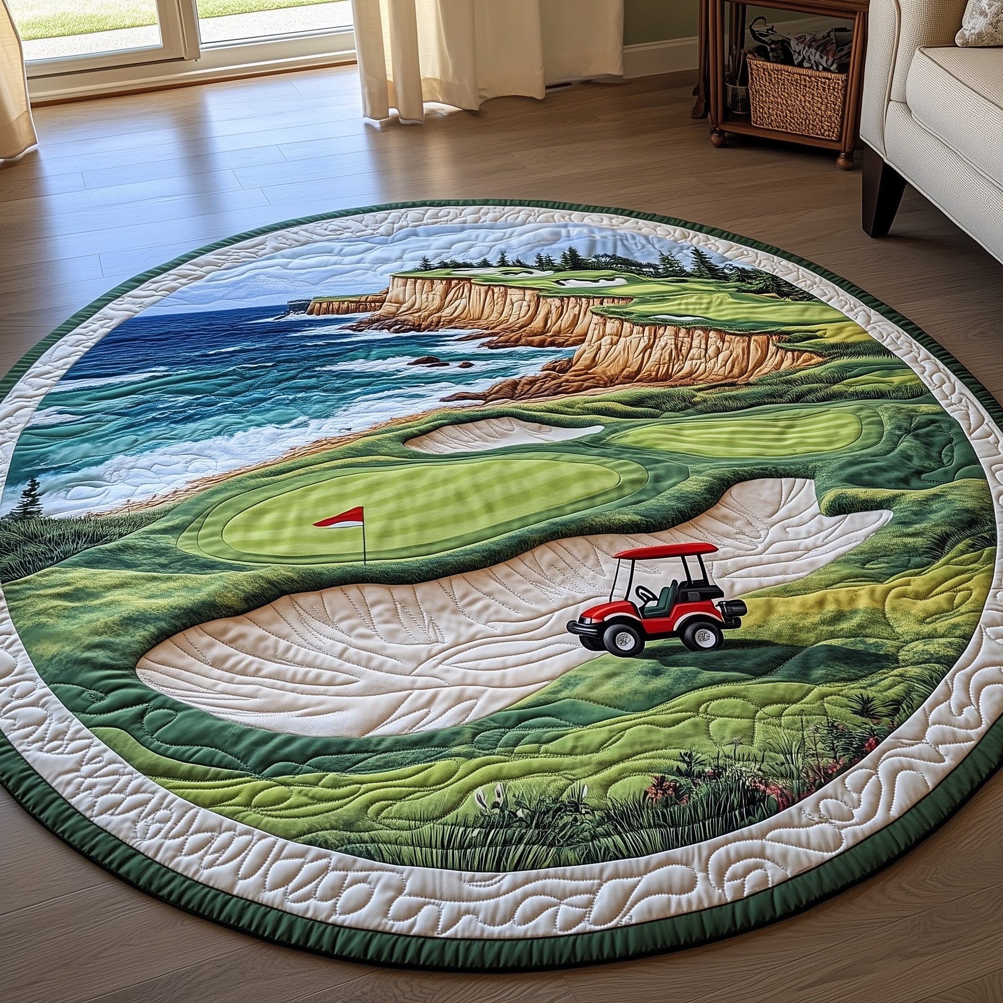 Coastal Fairway Quilted Round Mat Gftotp8324 Christmas Gift