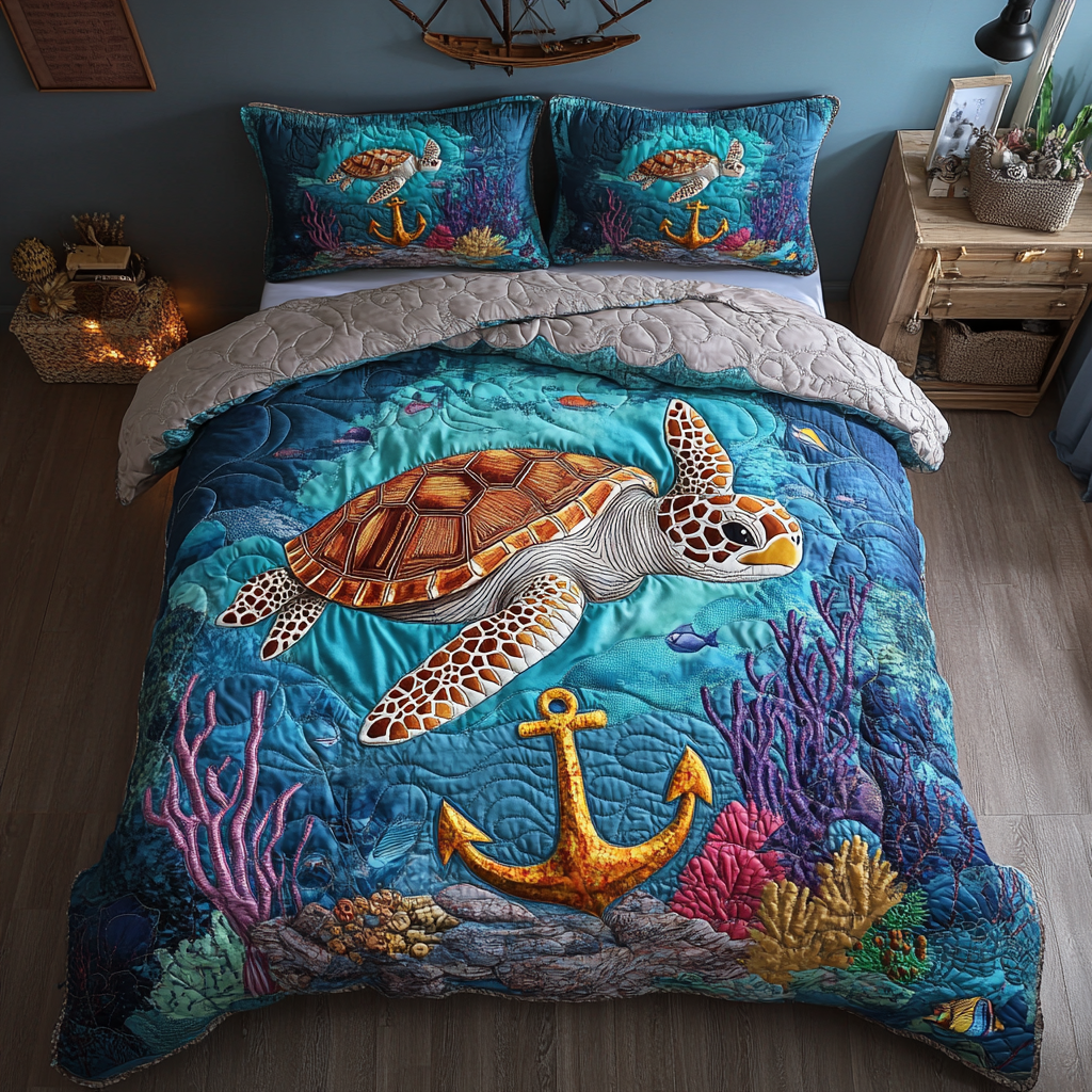 Coastal Guardian Quilted Bedding Set Full Size Comforter Brother In Law Xmas Gifts