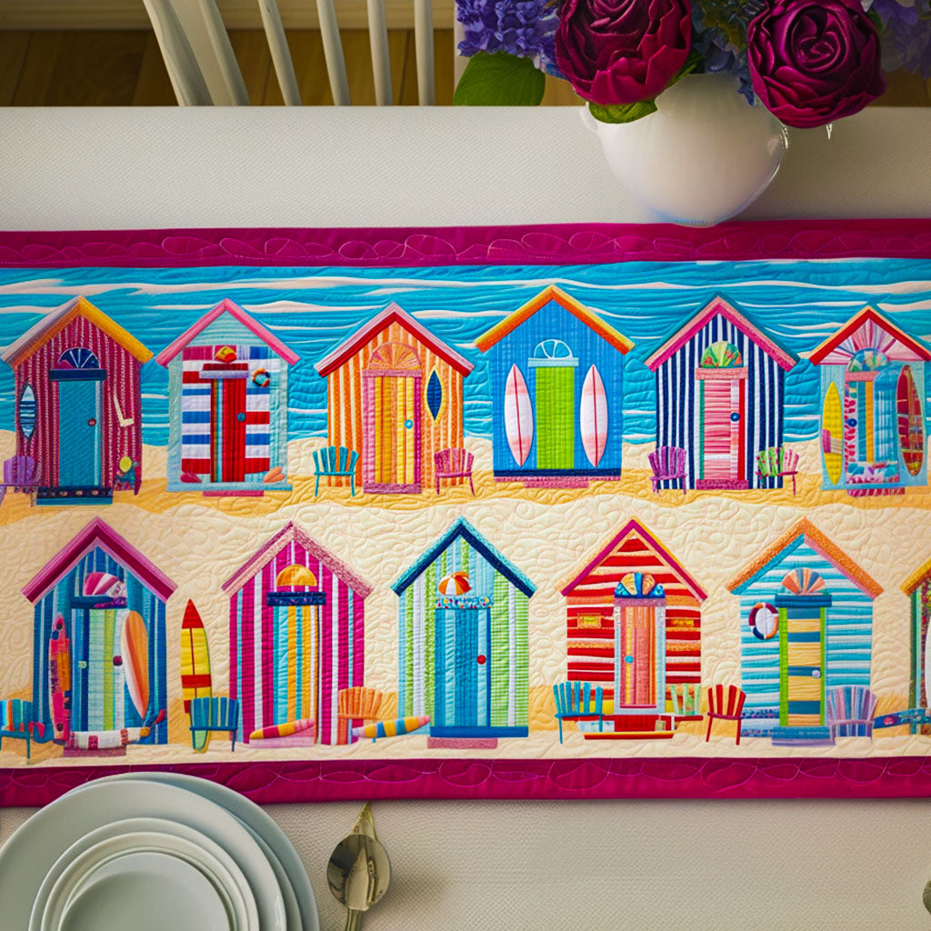 Coastal Paradise Quilted Table Runner Beach Style Table Runner Good Housewarming Gifts