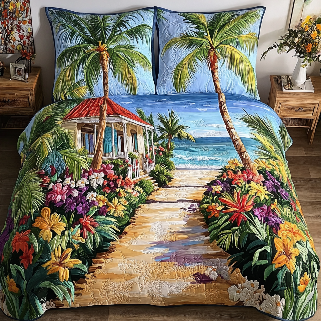 Coastal Serenity Quilted Bedding Set Meaningful Home Gift for Special Occasions