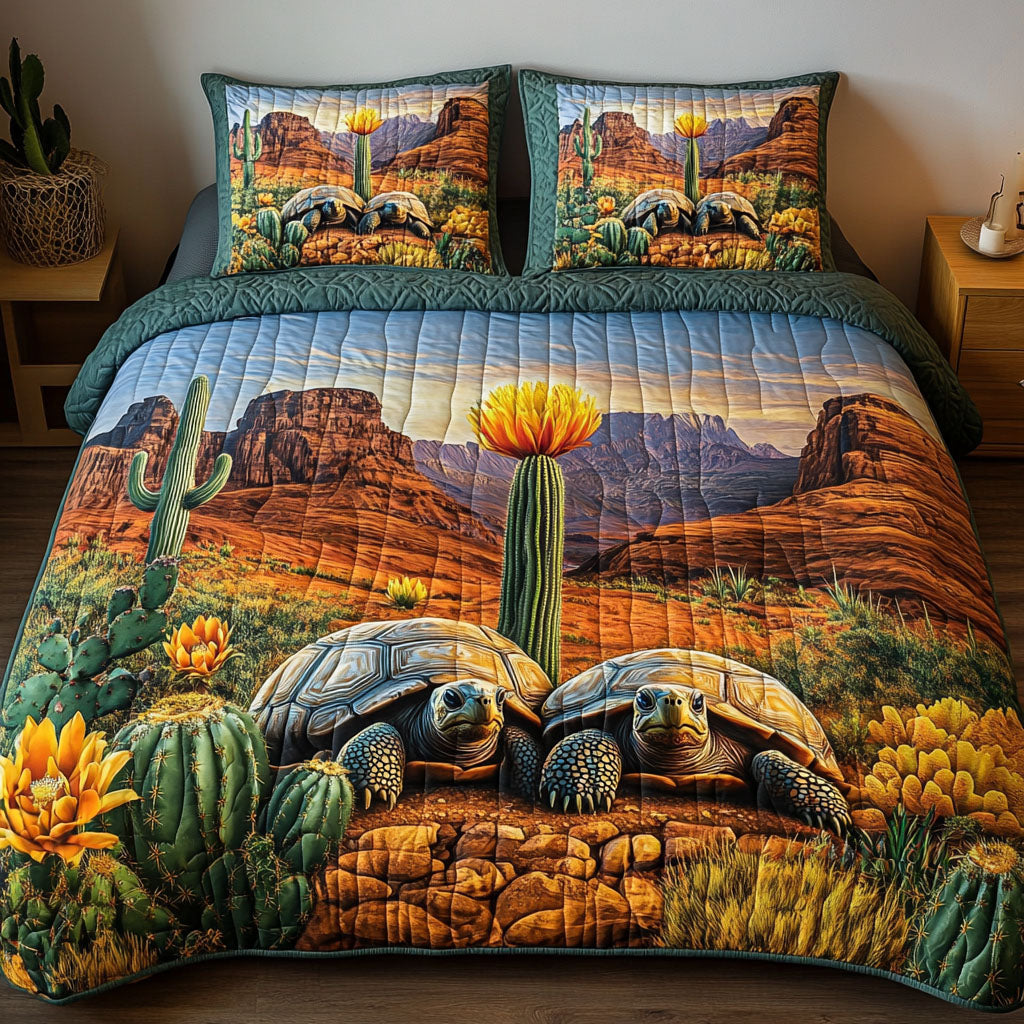 Coastal Shell Quilted Bedding Set Unique Bed Sheet Set Cactus Housewarming Gift
