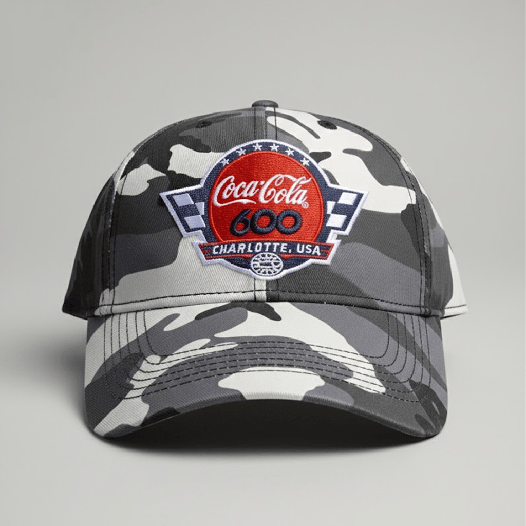 Coca Cola 600 Charlotte USA NASCAR Racing Camo Hat Embroidered Birthday Gift Ideas For Dad