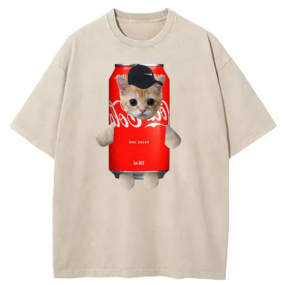 Coca Cola Kitten Washed T-Shirt Funny Aesthetic Trendy Apparel Gifts For Best Friend Coca Cola Kitten Washed T-Shirt Funny Aesthetic Trendy Apparel Gifts For Best Friend