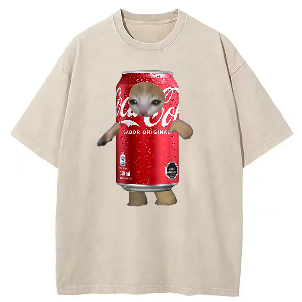 Coca Cola Kitty Washed T-Shirt Retro Humor Outfit Idea Gifts For Her