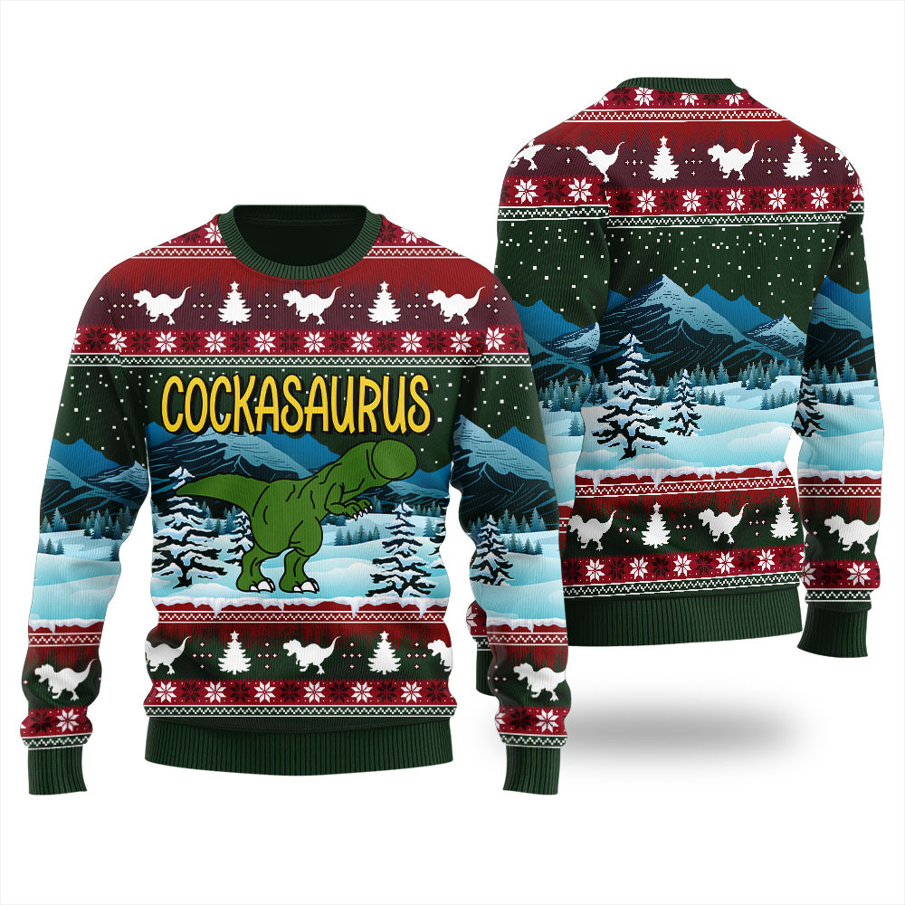 Cock Trex Naughty Ugly Christmas Sweater Custom Holiday Sweater Merch That Warms the Heart