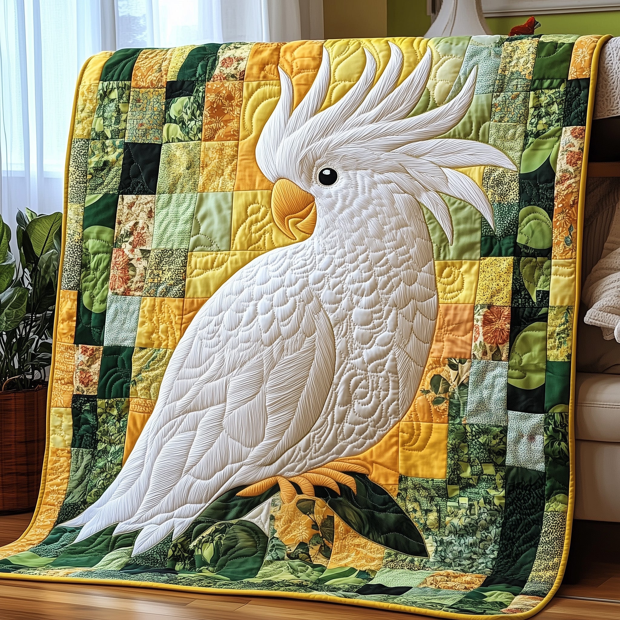 Cockatoo Paradise Quilted Blanket Sofa Throw BlanketChristmas Gifts For Boyfriend