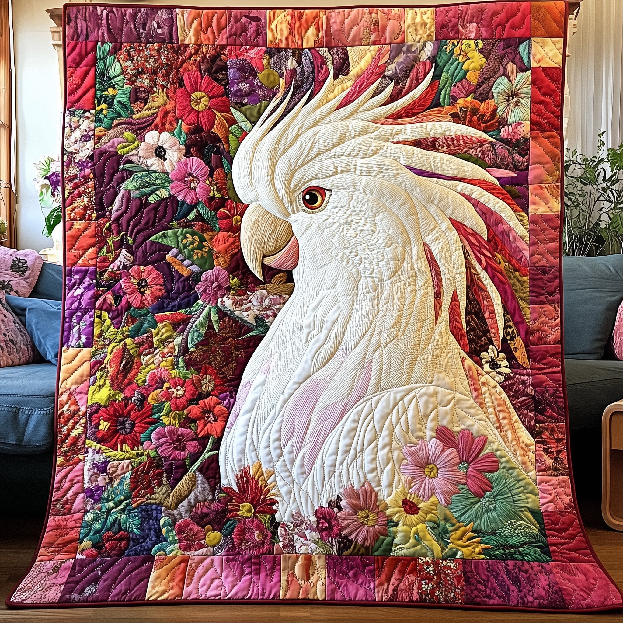 Cockatoo Paradise Quilted Blanket Sofa Throw BlanketSecret Santa Pressent Ideas