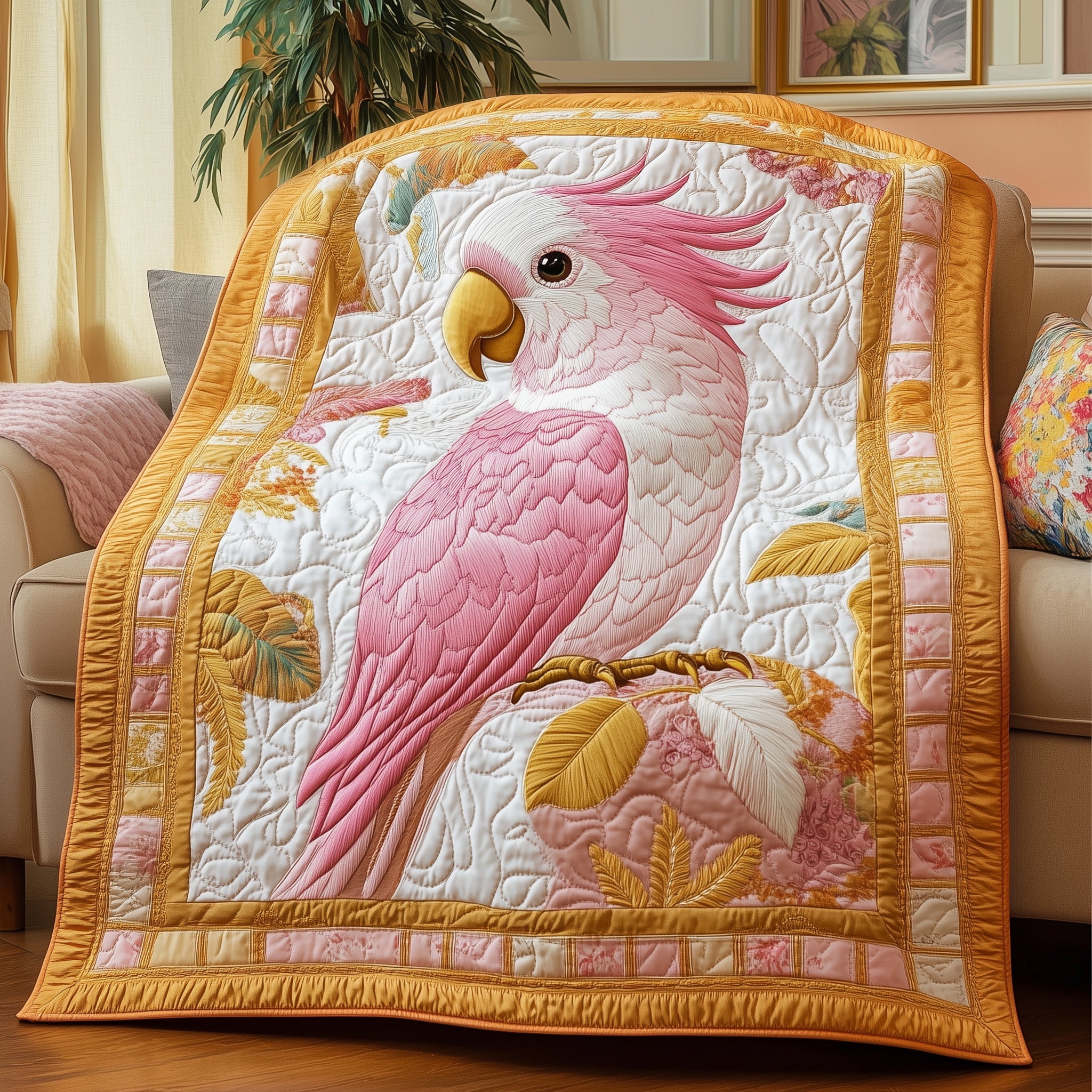 Cockatoo Quilted Blanket Sofa Throw BlanketChristmas Gift Ideas For Him