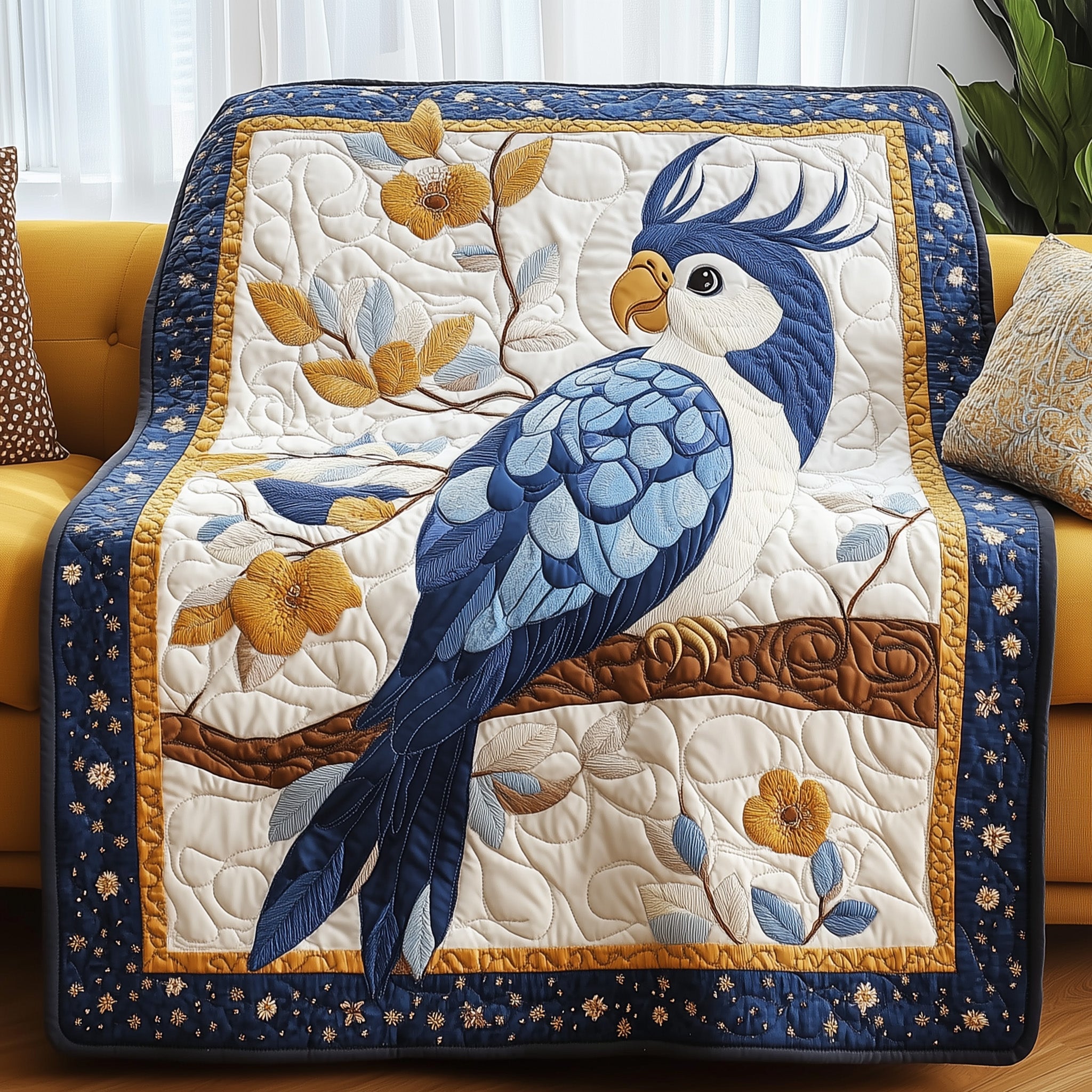 Cockatoo Quilted Blanket Sofa Throw BlanketChristmas Gifts For Employees
