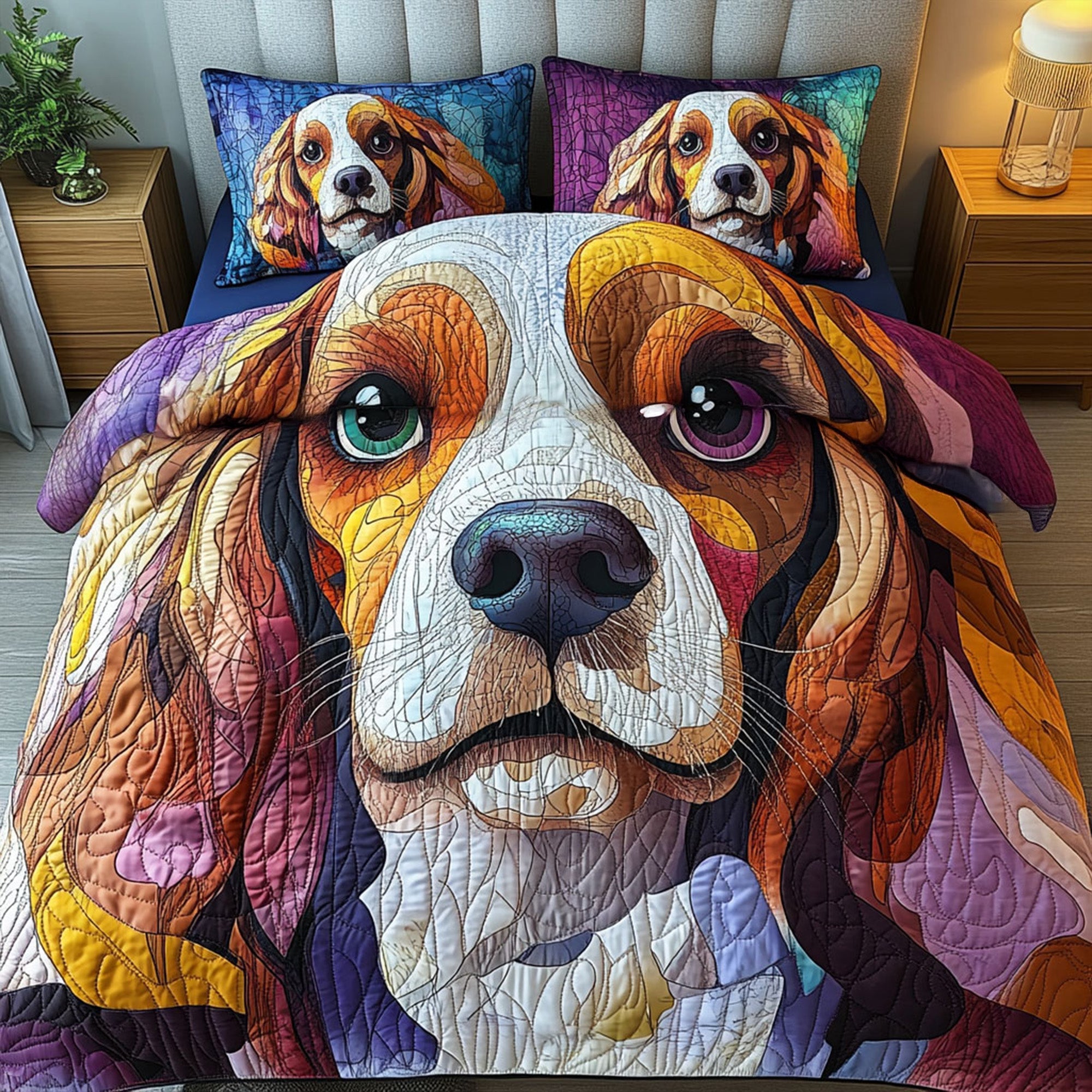 Cocker Moments Quilted Bedding Set Exclusive Bedding Gift Set for Luxury Sleep