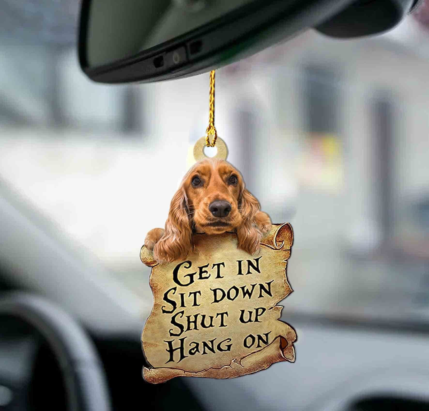 Cocker Spaniel get in two sided ornament dog ornaments