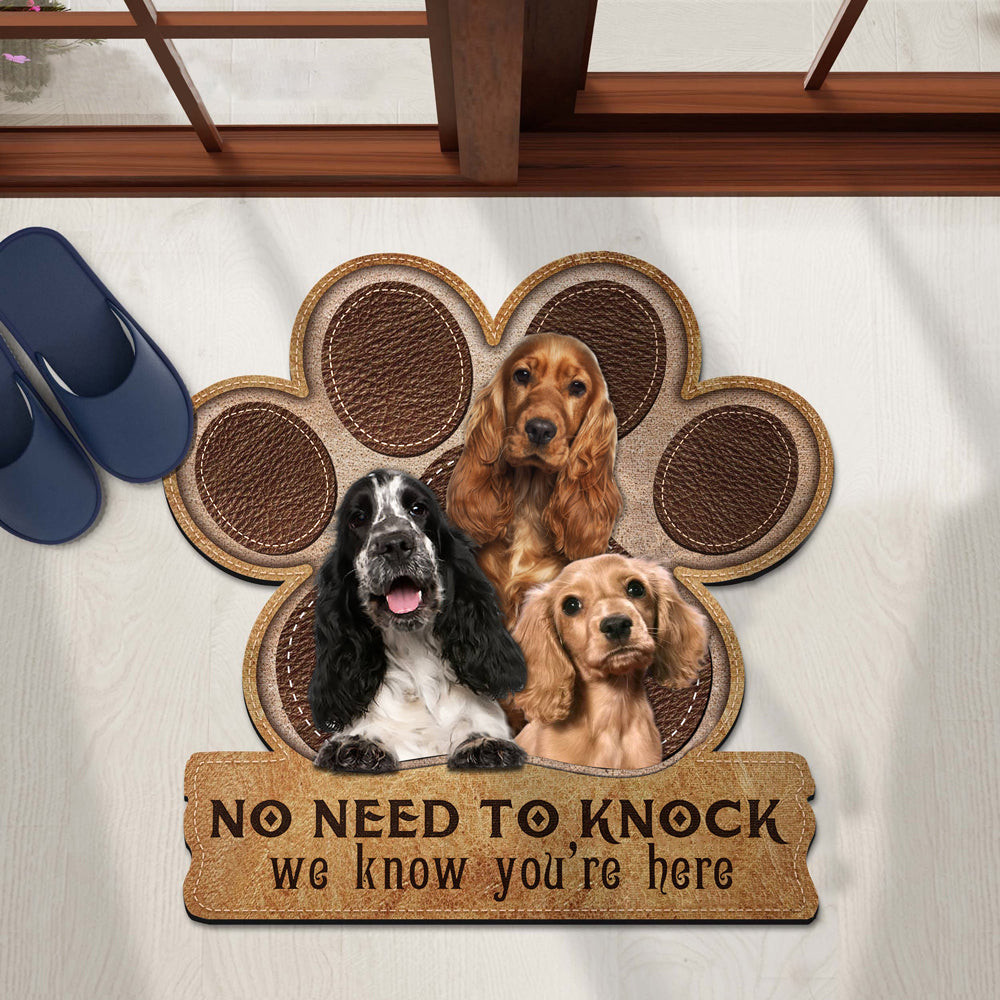 Cocker Spaniel No Need To Knock Doormat Front Door Decor Gifts For New Dog Owners