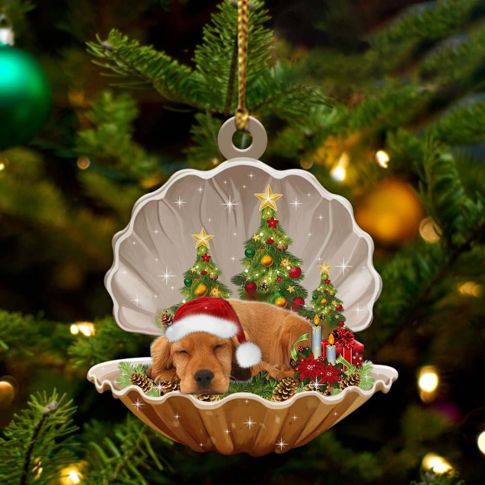 Cocker Spaniels3 Sleeping in Pearl Dog Christmas Ornament Flat Acrylic