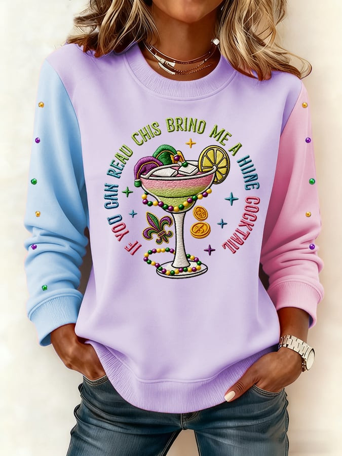 Cocktail Mardi Gras Sweatshirt New Orleans Mardi Gras Clothes For Sale Gift Ideas For Wife