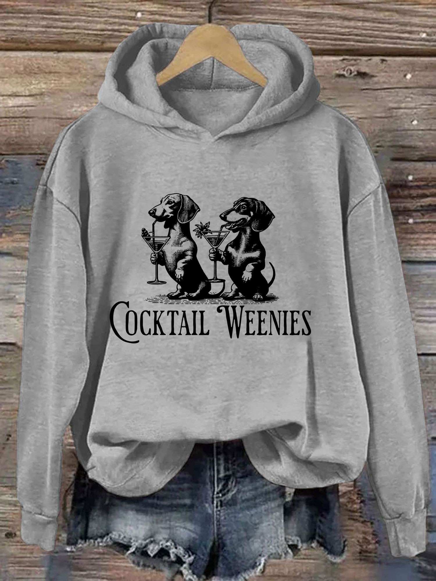 Cocktail Weenies Dachshund Hoodie Animal Themed Funny Hoodie Dog Lover Gifts