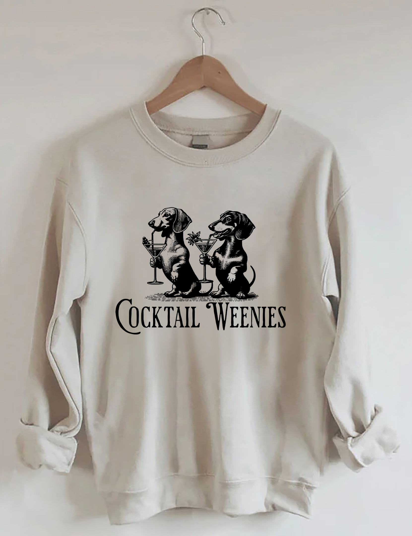 Cocktail Weenies Dachshund Sweatshirt Animal Themed Funny Sweatshirts Gifts For Dog Lovers