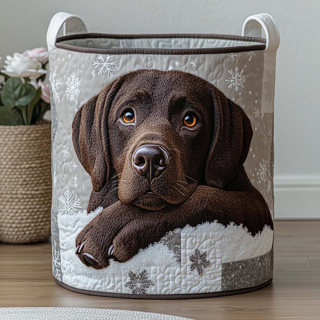 Cocoa Snow Quilted Laundry Basket Trendy Quilted Laundry Tote for Home and Dorm