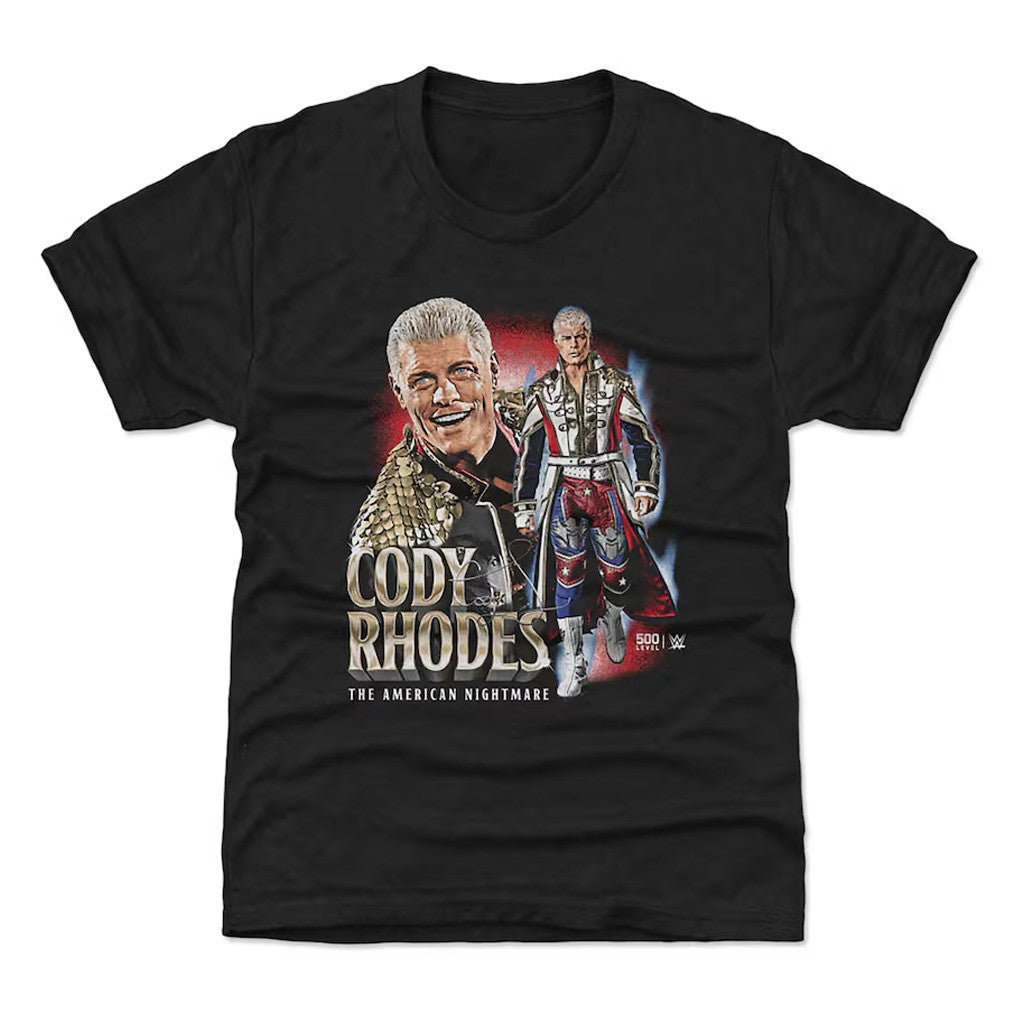 Cody Rhodes Merch 500 Level Heather Black Cody Rhodes American Nightmare Vintage T-Shirt Cody Rhodes Merch 500 Level Heather Black Cody Rhodes American Nightmare Vintage T-Shirt