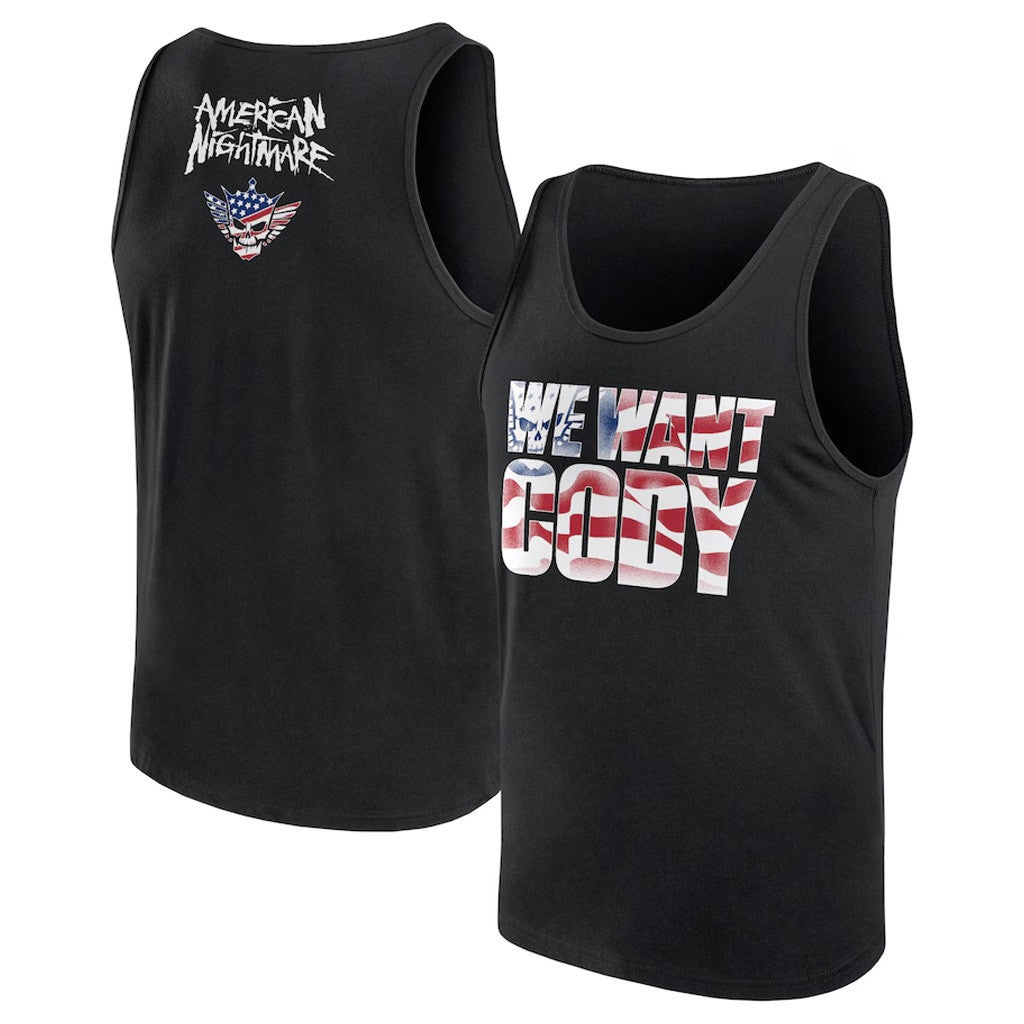 Cody Rhodes Merch Men's Black Cody Rhodes We Want Cody Tank Top Present For Husband Cody Rhodes Merch Men's Black Cody Rhodes We Want Cody Tank Top Present For Husband